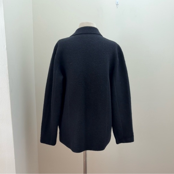 Eileen Fisher Quiet Luxury Black 100% Boiled Wool Boxy Fit Jacket Size Medium/L - Picture 7 of 14